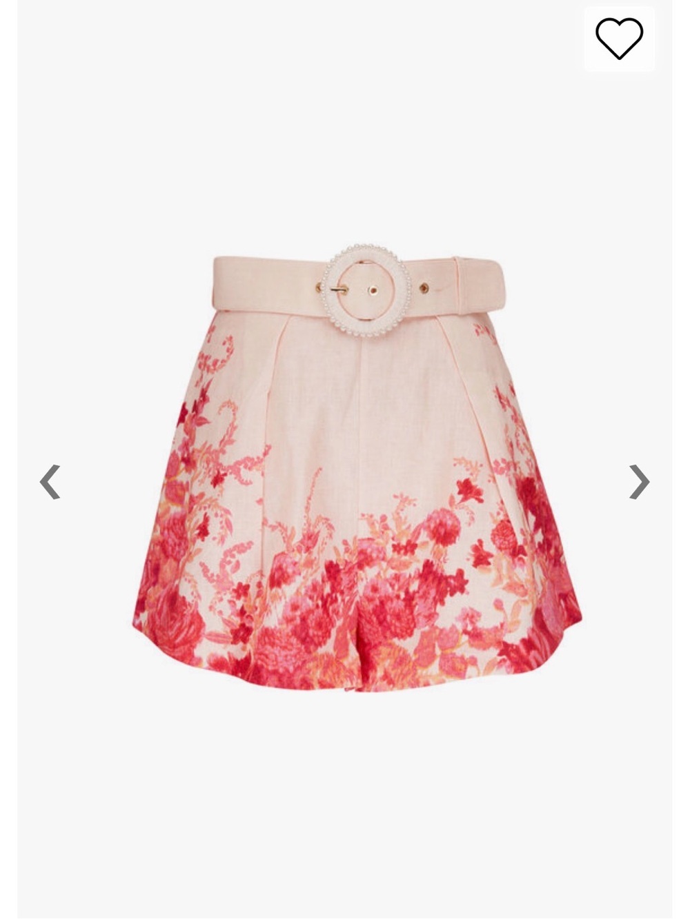 ZIMMERMANN
New High Tide Pink Ikat Floral Print Tuck Shorts size 1